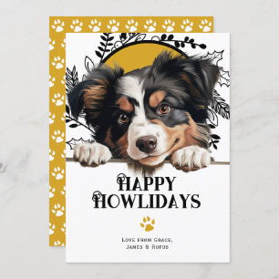 Happy Howlidays Amerikaanse Herder Hond Kerstmis Feestdagenkaart