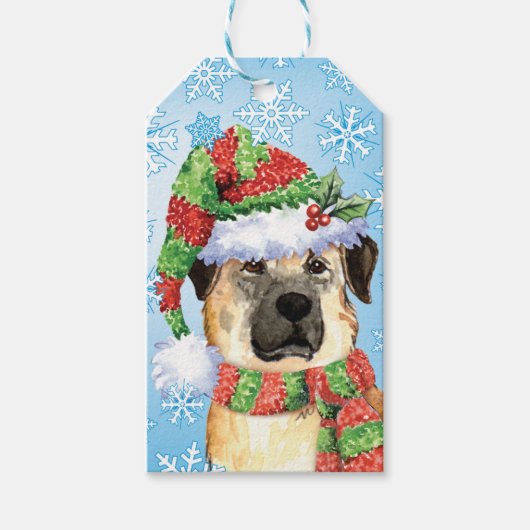 Happy Howlidays Anatolian Shepherd Gift Labels Cadeaulabel (Voorkant)