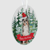 Happy Howlidays Australian Shepherd Dog Kerstmis Ornament (voorkant)