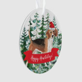 Happy Howlidays Beagle Dog Kerstmis Ornament (voorkant)
