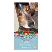 Happy Howlidays Beagle Photo Cute Blue