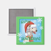 Happy Howlidays Bedlington Terrler Magnet Magneet (Voorkant / Achterkant)