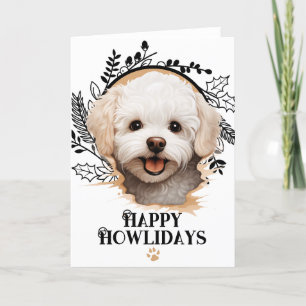 Happy Howlidays Bichon Frise Dog Kerstmis Feestdagen Kaart