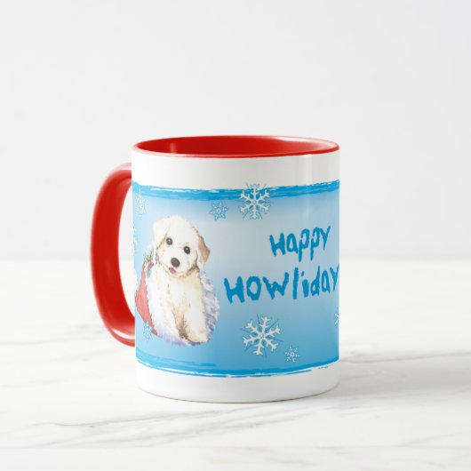 Happy Howlidays Bichon Mug (Devant gauche)