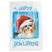 Happy Howlidays Biewer Terrier Medium Cadeau sac (Devant)