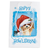 Happy Howlidays Biewer Terrier Medium Cadeau sac (Dos)