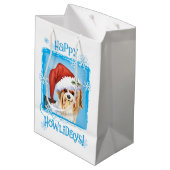 Happy Howlidays Biewer Terrier Medium Gift Bag Medium Cadeauzakje (Achterkant Gekanteld)