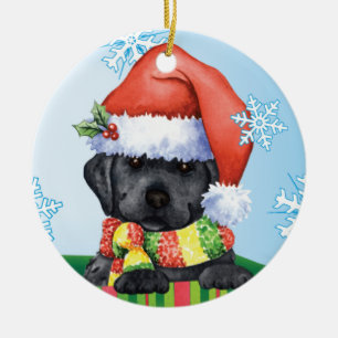 Happy Howlidays Black Lab Keramisch Ornament