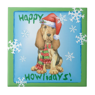 Happy Howlidays Bloodhound Tegeltje