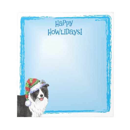 Happy Howlidays Border Collie Notitieblok (Voorkant)