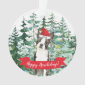 Happy Howlidays Boston Terrier Dog Kerstmis Ornament (voorkant)