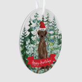 Happy Howlidays Brown Labrador Dog Kerstmis Ornament (voorkant)
