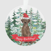 Happy Howlidays Brown Labrador Dog Kerstmis Ornament (voorkant)