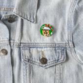 Happy Howlidays Brussels Griffon Button (In situ)