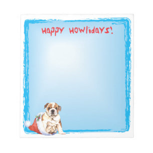 Happy Howlidays Bulldog Notitieblok