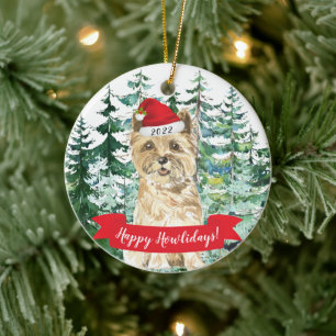 Happy Howlidays Cairn Terrier Dog Kerstmis Orname Keramisch Ornament