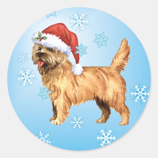 Happy Howlidays Cairn Terrier Ronde Sticker (Voorkant)