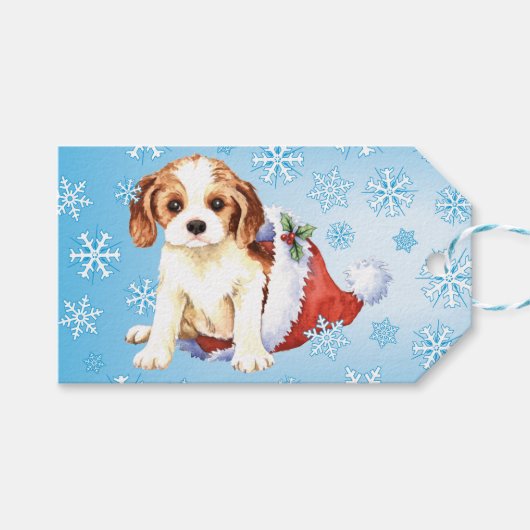Happy Howlidays Cavalier Cadeaulabel (Voorkant (Horizontaal))