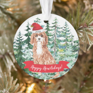 Happy Howlidays Cavapoo Dog Kerstmis Ornament
