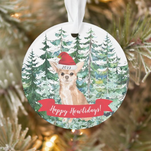 Happy Howlidays Chihuahua Dog Kerstmis Ornament (Boom)