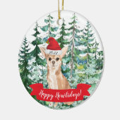 Happy Howlidays Chihuahua Dog kerstversiering Keramisch Ornament (Links)