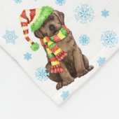 Happy Howlidays Chocolate Lab Fleece Deken (Hoek)