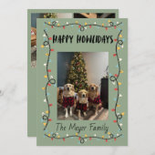 Happy Howlidays Christmas Lights Card Feestdagenkaart (Voorkant / Achterkant)