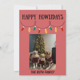 Happy Howlidays Christmas Lights Photo Card Feestdagenkaart