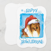 Happy Howlidays Collie Feestdagenkaart (Voorkant / Achterkant)