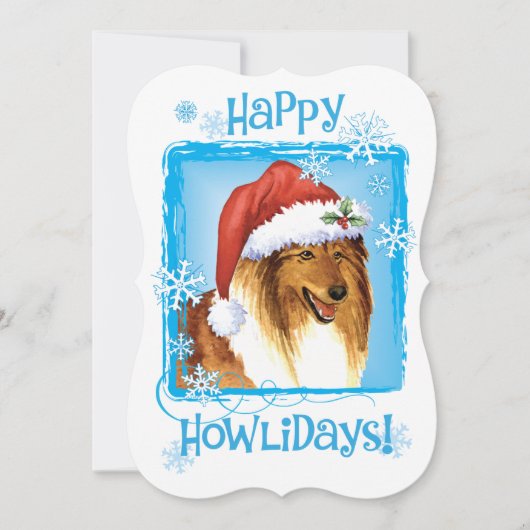 Happy Howlidays Collie Feestdagenkaart (Voorkant)