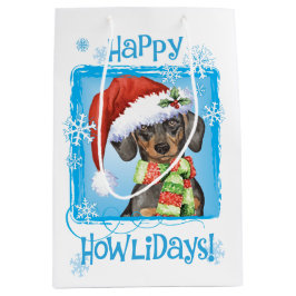 Happy Howlidays Dachshund Medium Cadeauzakje