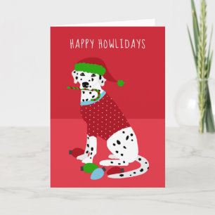 Happy Howlidays Dalmatische Kerstmis Feestdagen Kaart