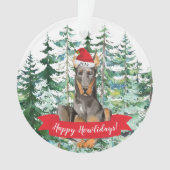Happy Howlidays Doberman Kerstmis Ornament (voorkant)