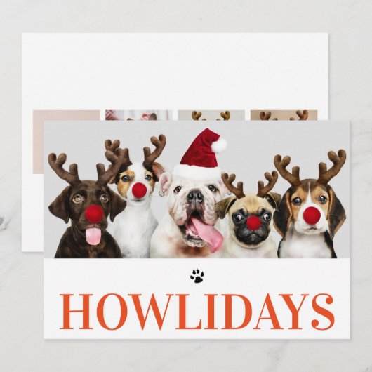 Happy Howlidays Eerste Kerstdag Fotokaart Kaart (Voorkant / Achterkant)