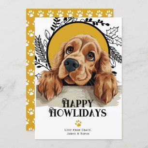 Happy Howlidays English Cocker Spaniel Feestdagenkaart