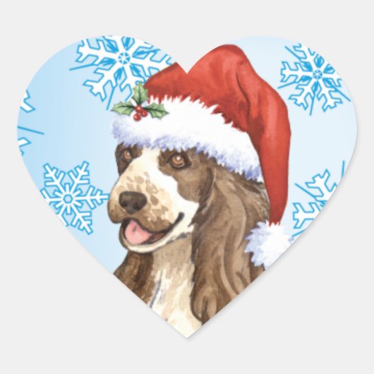 Happy Howlidays English Cocker Spaniel Hart Sticker (Voorkant)