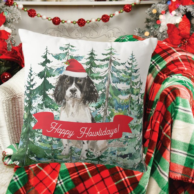 Happy Howlidays English Springer Spaniel Kussen (Creator heeft geüpload)