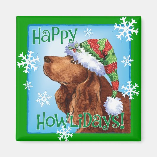 Happy Howlidays Field Spaniel Magnet (Devant)