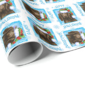 Happy Howlidays Flat-coated Retriever Cadeaupapier (Rol Hoek)