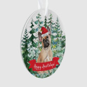 Happy Howlidays French Bulldog Dog Kerstmis Ornament (voorkant)
