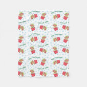 Happy Howlidays Frenchie Fleece Deken (Voorkant)