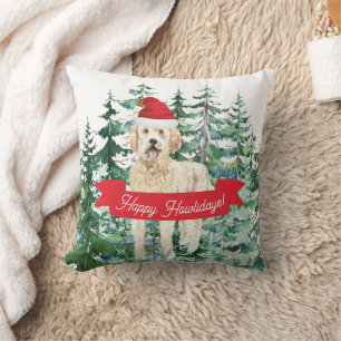 Happy Howlidays Golden Doodle Dog Kerstmis Kussen