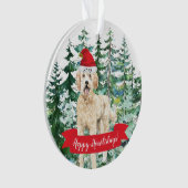 Happy Howlidays Golden Doodle Dog Kerstmis Ornament (voorkant)
