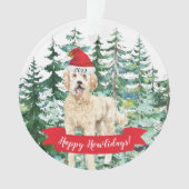 Happy Howlidays Golden Doodle Dog Kerstmis Ornament (voorkant)