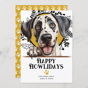 Happy Howlidays Great Dane Dog Kerstmis Feestdagenkaart