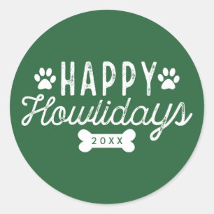Happy Howlidays Groene feestdag Ronde Sticker
