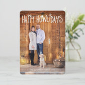 Happy Howlidays Hiver White Chien Carte photo (Debout devant)