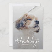 Happy Howlidays | Hond Foto Forest Green Kerstmis Feestdagenkaart (Voorkant)