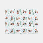 Happy Howlidays Husky Fleece Deken (Voorkant (Horizontaal))