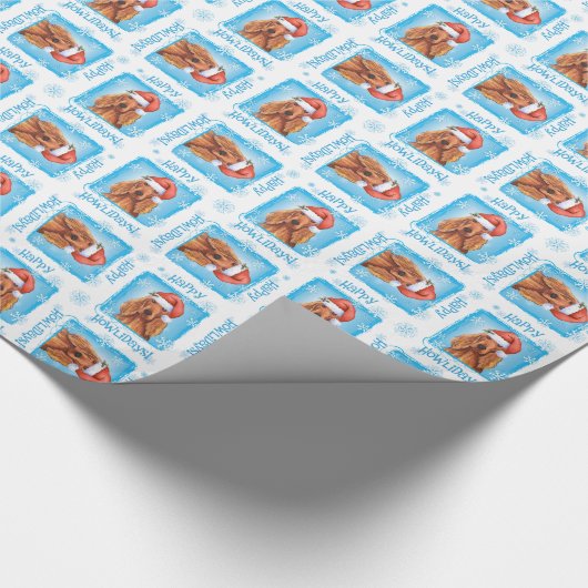 Happy Howlidays Irish Setter Cadeaupapier (Hoek)